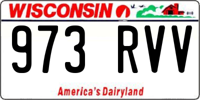 WI license plate 973RVV
