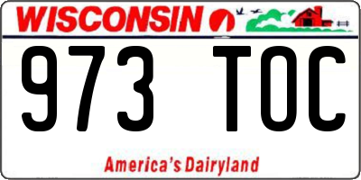 WI license plate 973TOC