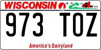 WI license plate 973TOZ
