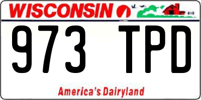 WI license plate 973TPD