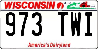 WI license plate 973TWI