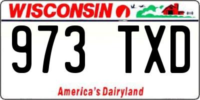 WI license plate 973TXD