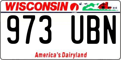WI license plate 973UBN
