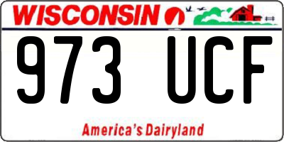 WI license plate 973UCF