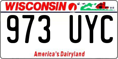 WI license plate 973UYC