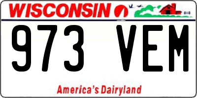 WI license plate 973VEM