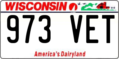 WI license plate 973VET
