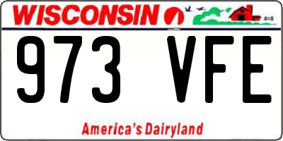 WI license plate 973VFE