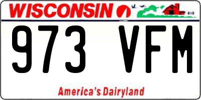 WI license plate 973VFM