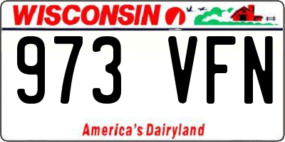 WI license plate 973VFN