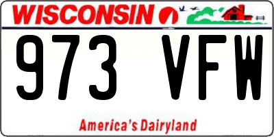 WI license plate 973VFW