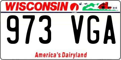 WI license plate 973VGA