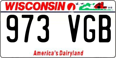 WI license plate 973VGB
