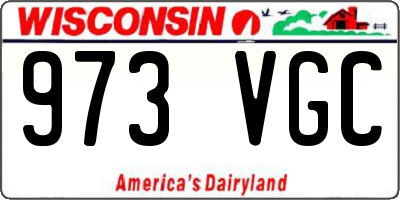 WI license plate 973VGC