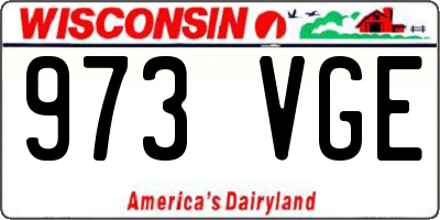 WI license plate 973VGE