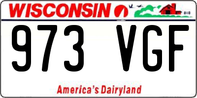 WI license plate 973VGF