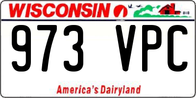 WI license plate 973VPC