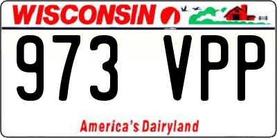 WI license plate 973VPP
