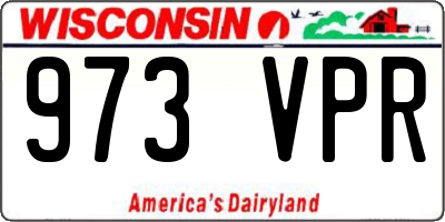 WI license plate 973VPR