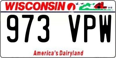 WI license plate 973VPW