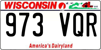 WI license plate 973VQR