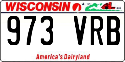 WI license plate 973VRB