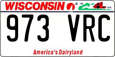 WI license plate 973VRC