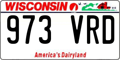 WI license plate 973VRD
