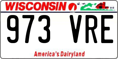 WI license plate 973VRE