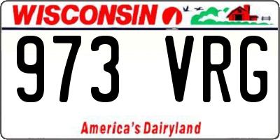 WI license plate 973VRG