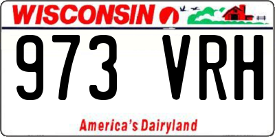 WI license plate 973VRH