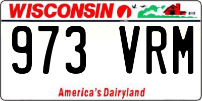 WI license plate 973VRM