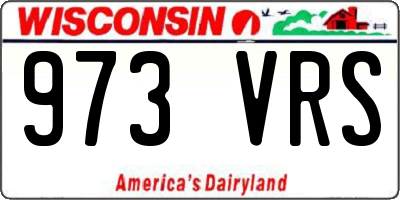 WI license plate 973VRS