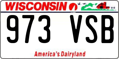 WI license plate 973VSB