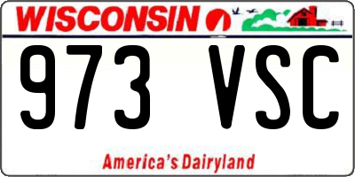 WI license plate 973VSC