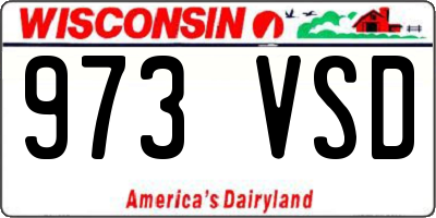 WI license plate 973VSD
