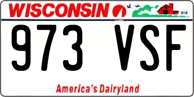 WI license plate 973VSF