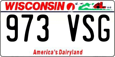 WI license plate 973VSG