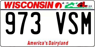 WI license plate 973VSM