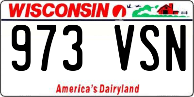 WI license plate 973VSN