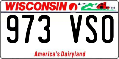 WI license plate 973VSO
