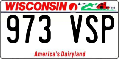 WI license plate 973VSP