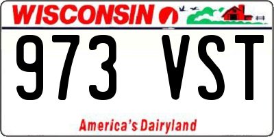 WI license plate 973VST