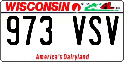 WI license plate 973VSV