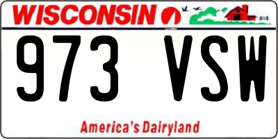 WI license plate 973VSW