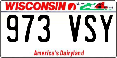 WI license plate 973VSY