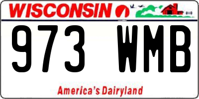 WI license plate 973WMB