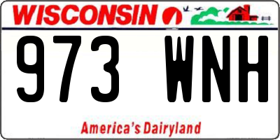 WI license plate 973WNH