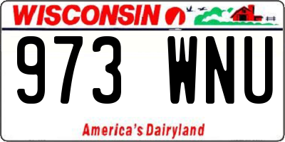 WI license plate 973WNU