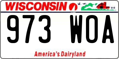 WI license plate 973WOA